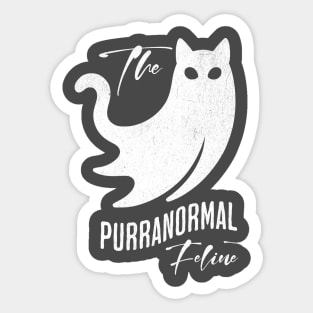 Funny Ghost Cat Spooky Pun Tee Sticker